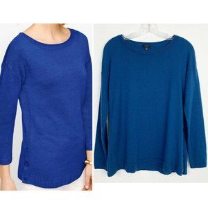 Petite Blue Side Button Pullover Sweater Sp